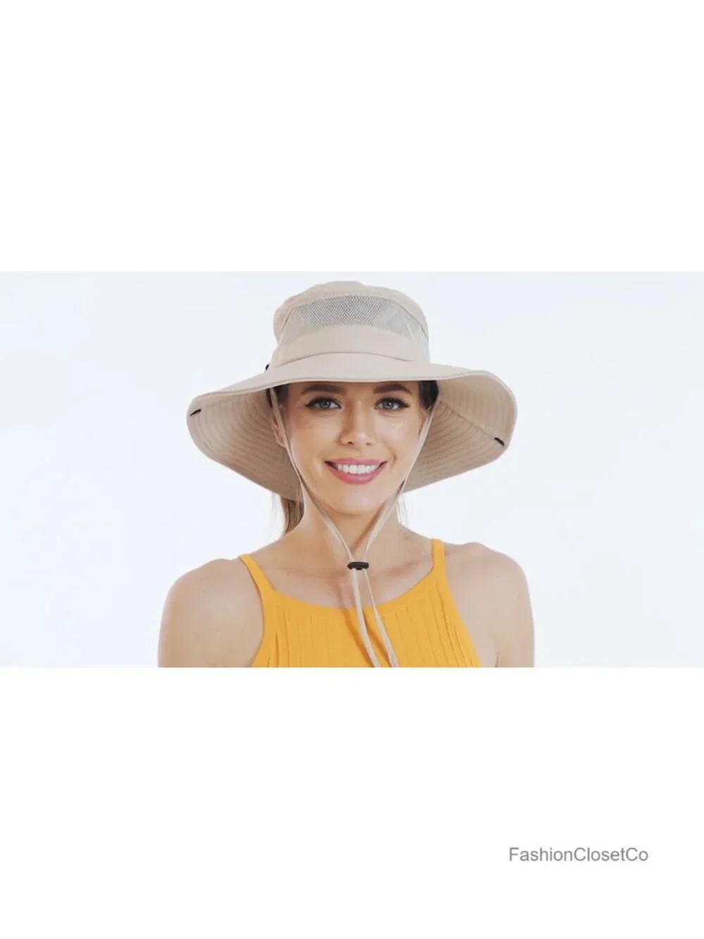 UPF 50+ Waterproof Bucket Hat with Ponytail Hole for Hiking Fishing